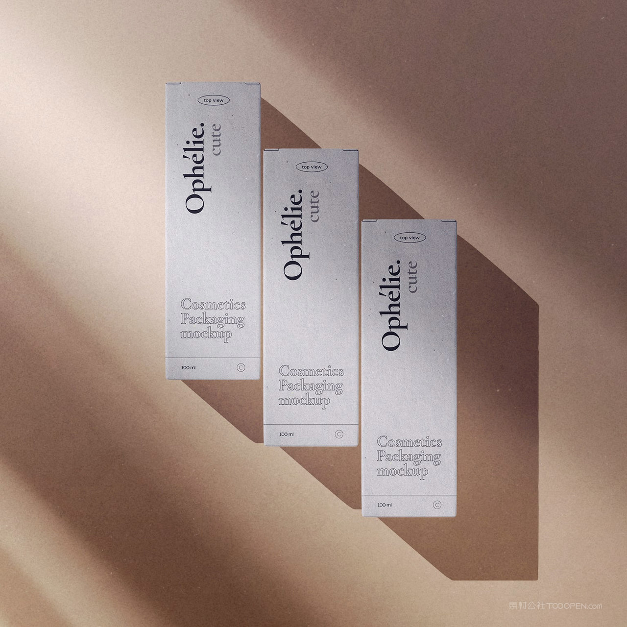 现代极简轻奢化妆品vi包装盒纸盒贴图样机