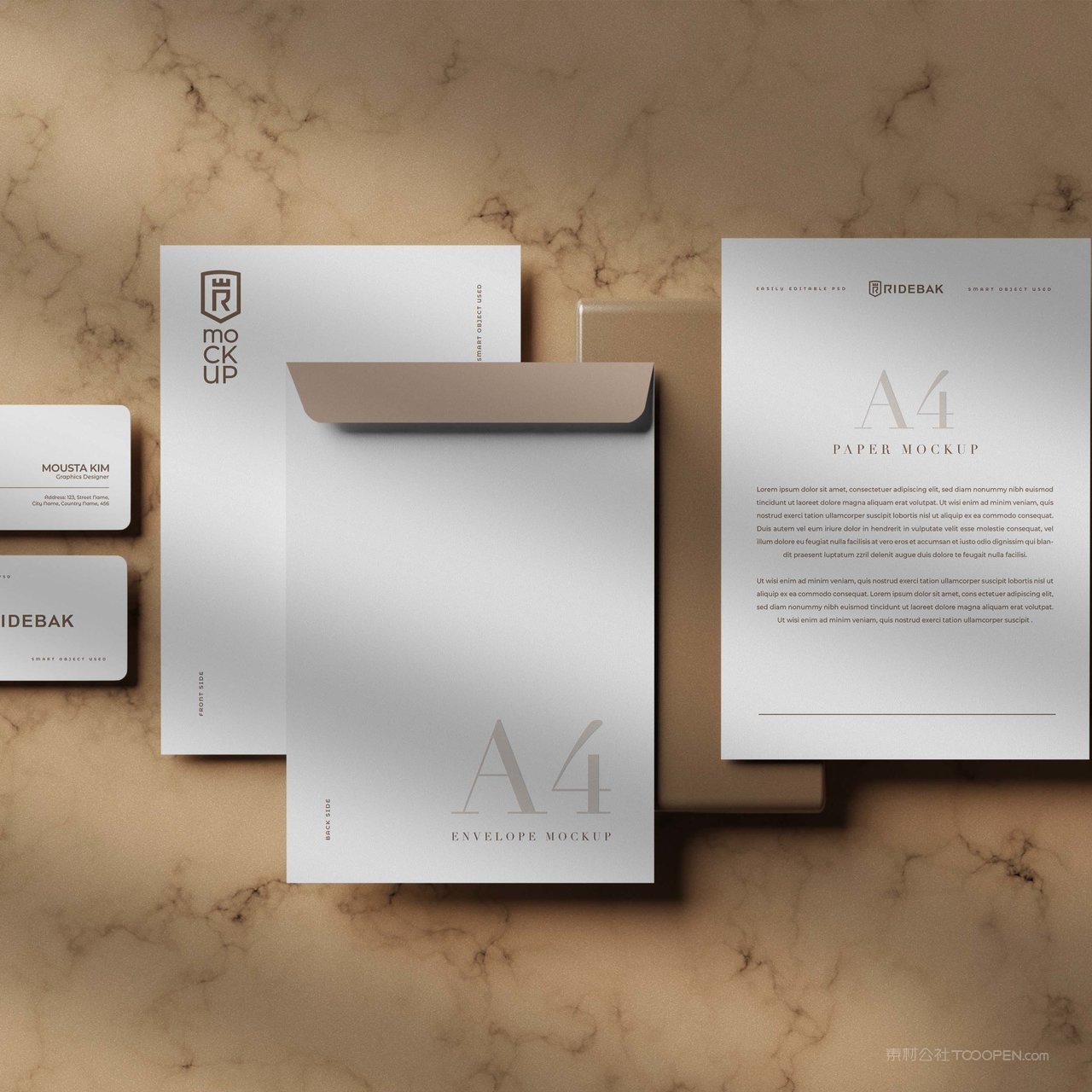 文件袋文档名片贴图样机