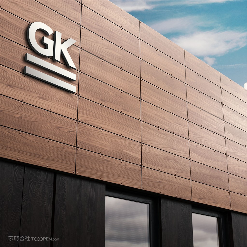 企业公司门头立体标志样机