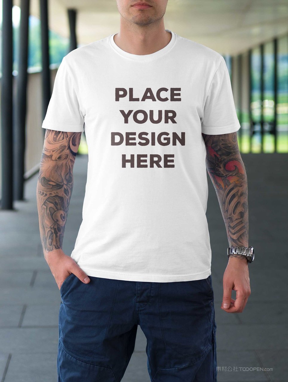 简约男士t恤样机