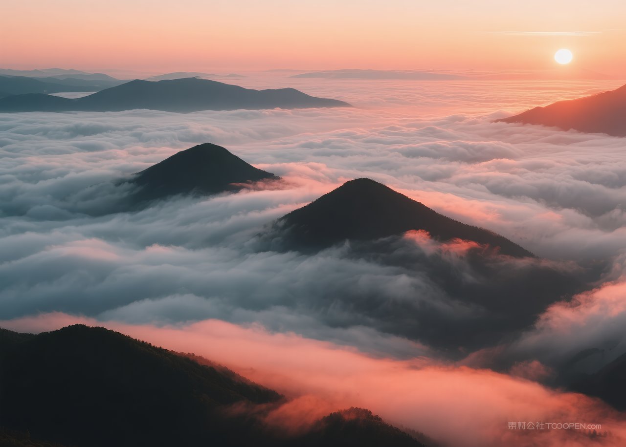 唯美自然天空高清云彩日落云层风景