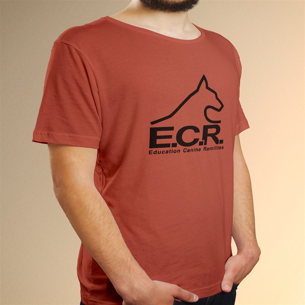 砖红色女士个性logoT恤样机