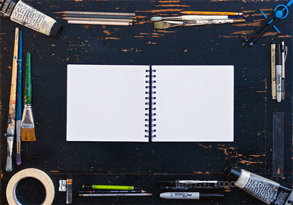 绘图本样机素材