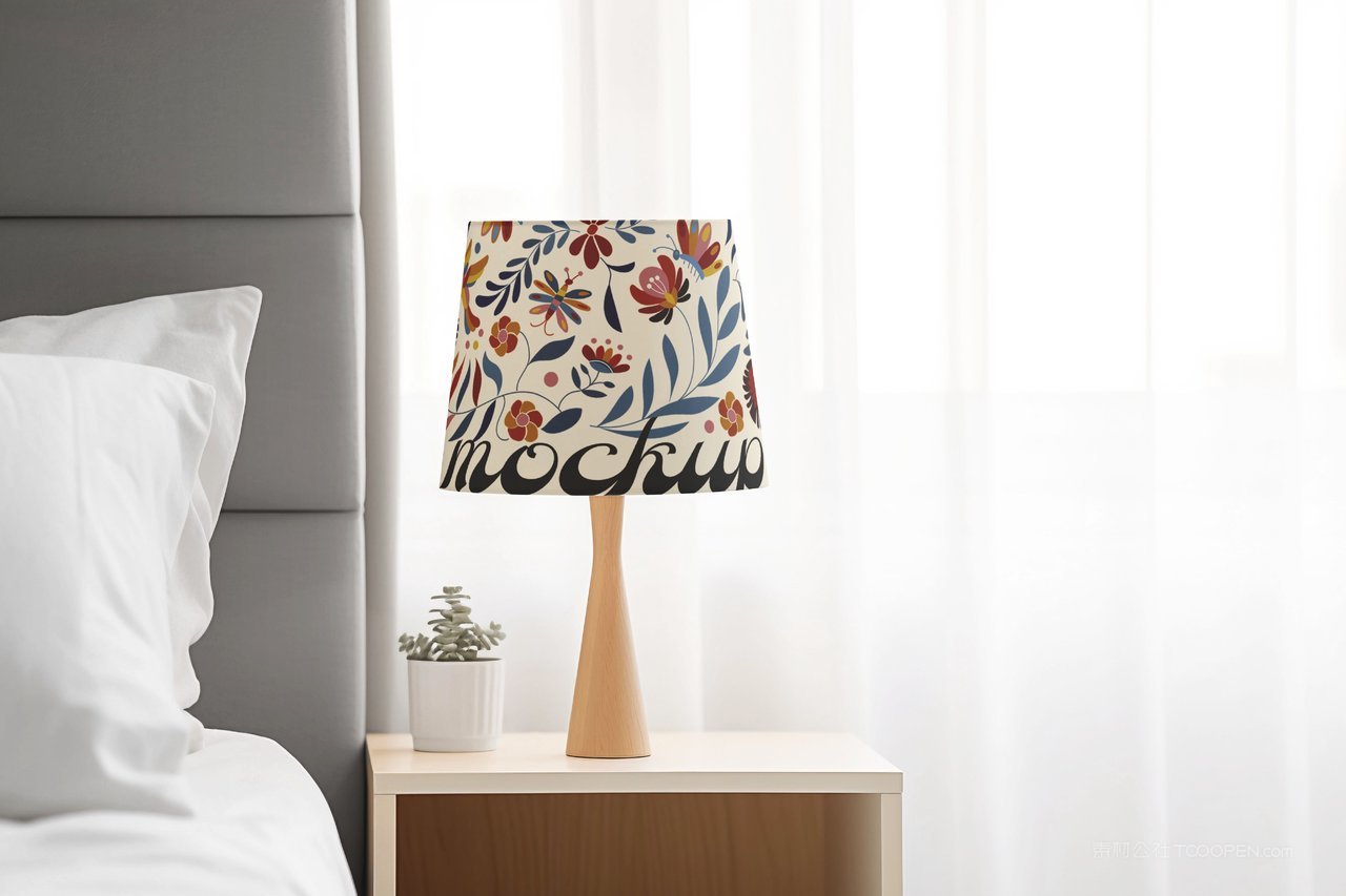 【2160期】床头台灯罩图案设计模型样机 (5)