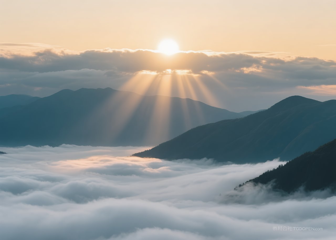 落日日落风景自然天空唯美景观云层云彩