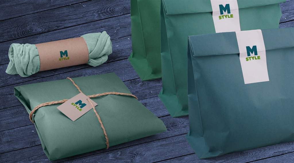 复古T恤包装标签样机