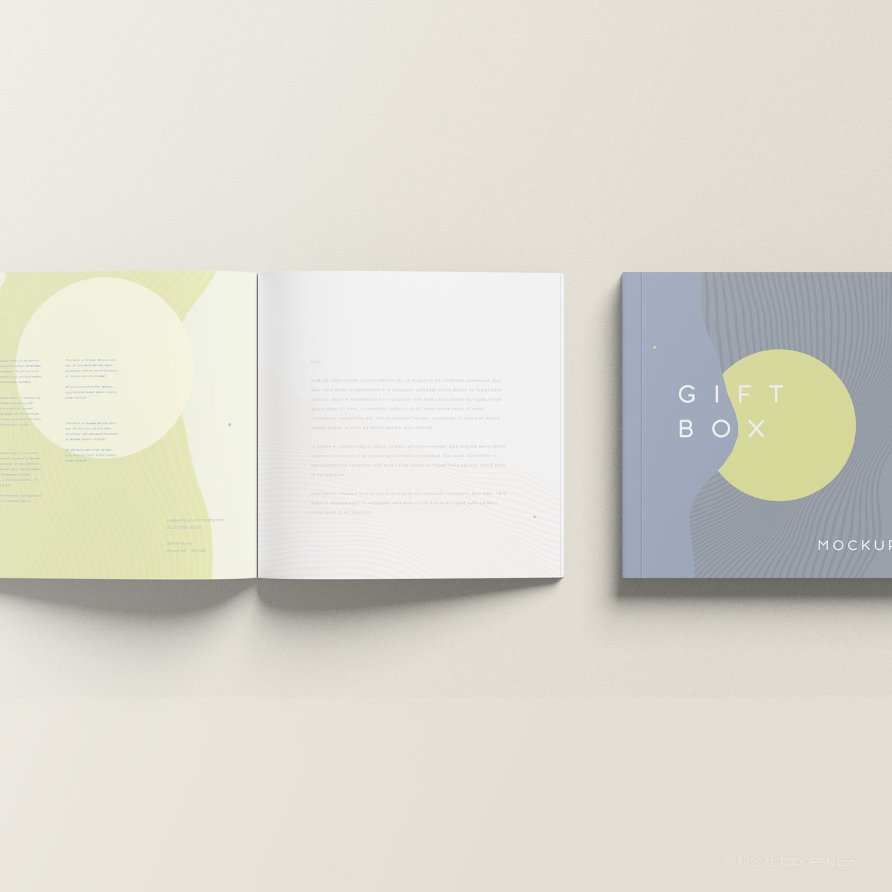 方形书籍画册内页封面贴图样机