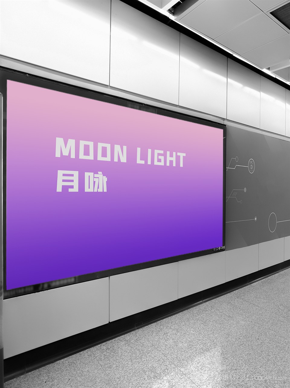 地铁站广告海报样机