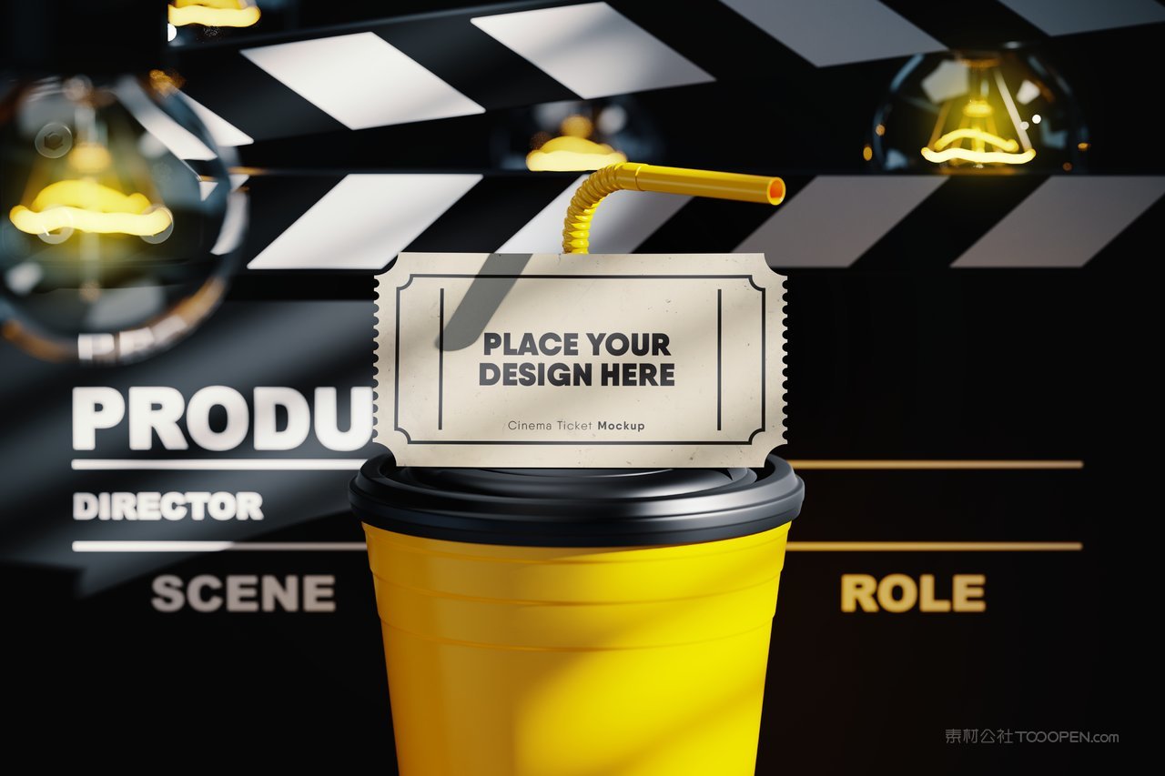 电影票场景样机