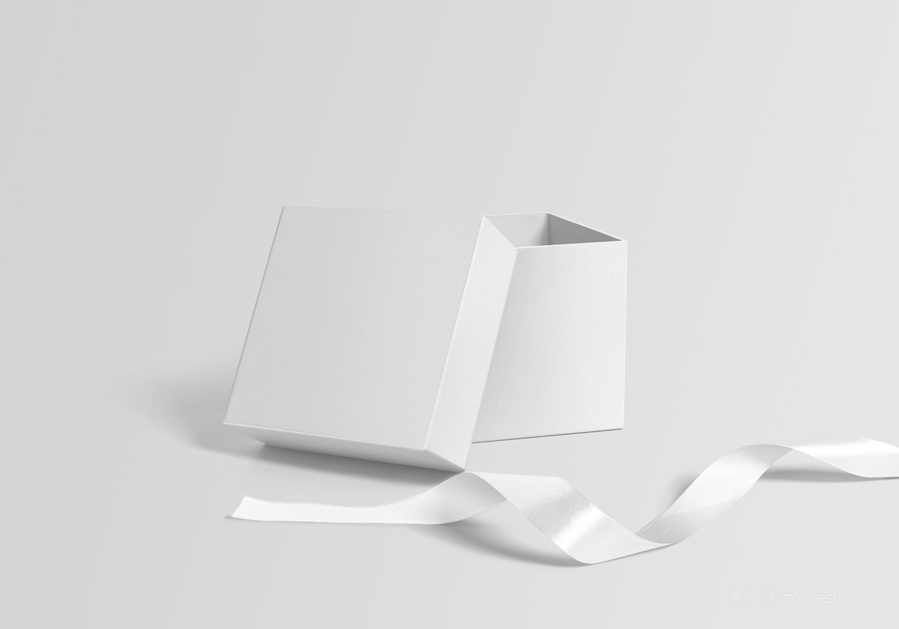 白色天地盖正方形盒子展示礼物包装样机 (4)