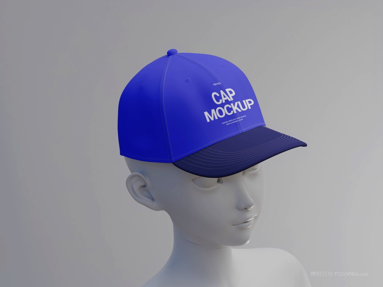 蓝色男士帽子样机