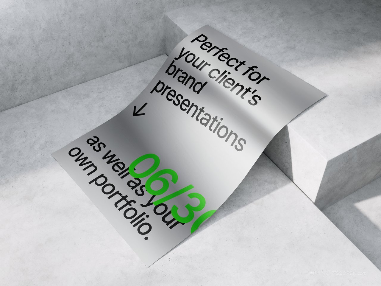 金属质感扭曲单页海报展示样机 (16)