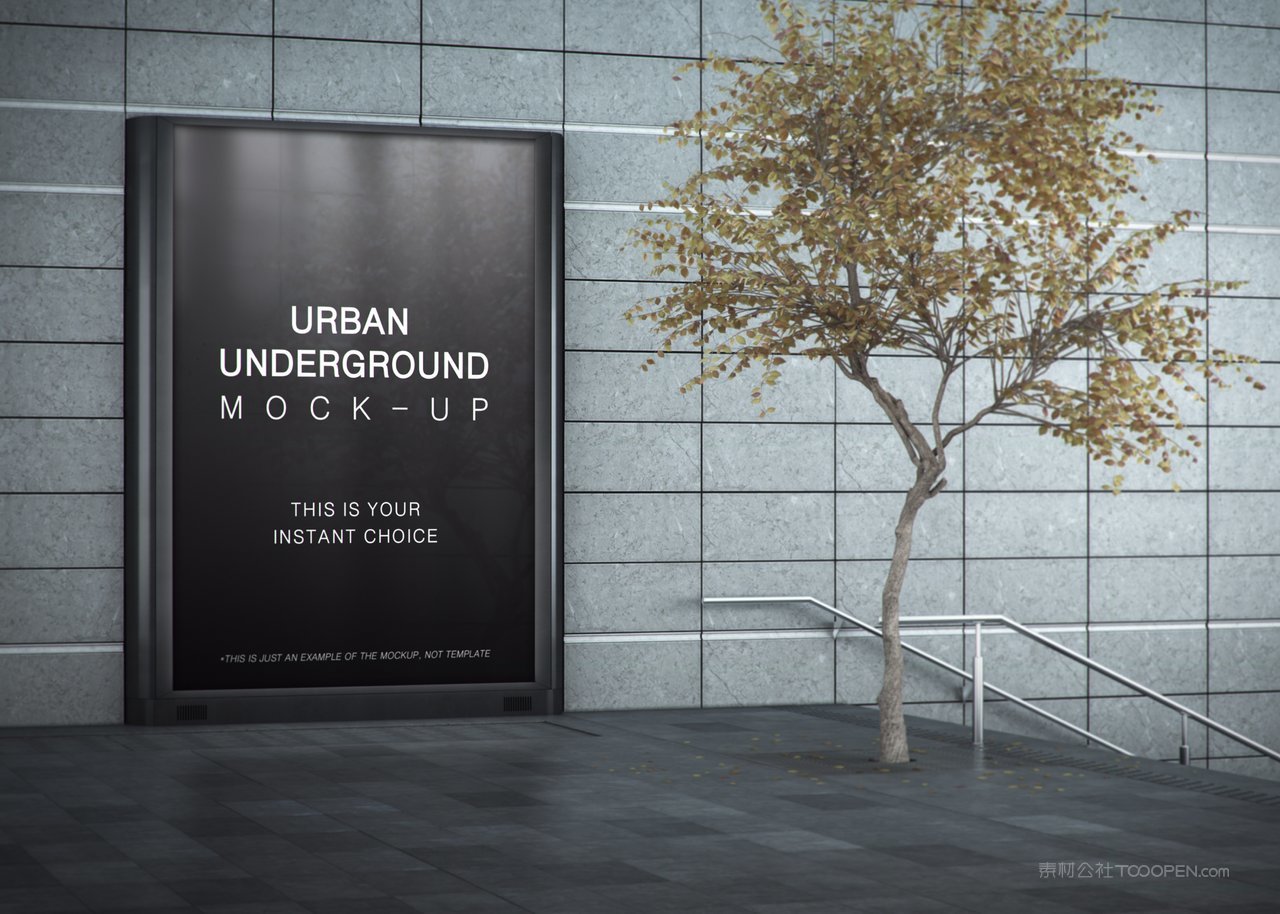 地下通道车站灯箱ps样机 (2)
