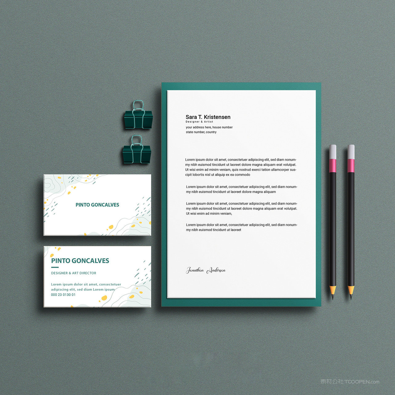 文档名片正反面vi贴图样机