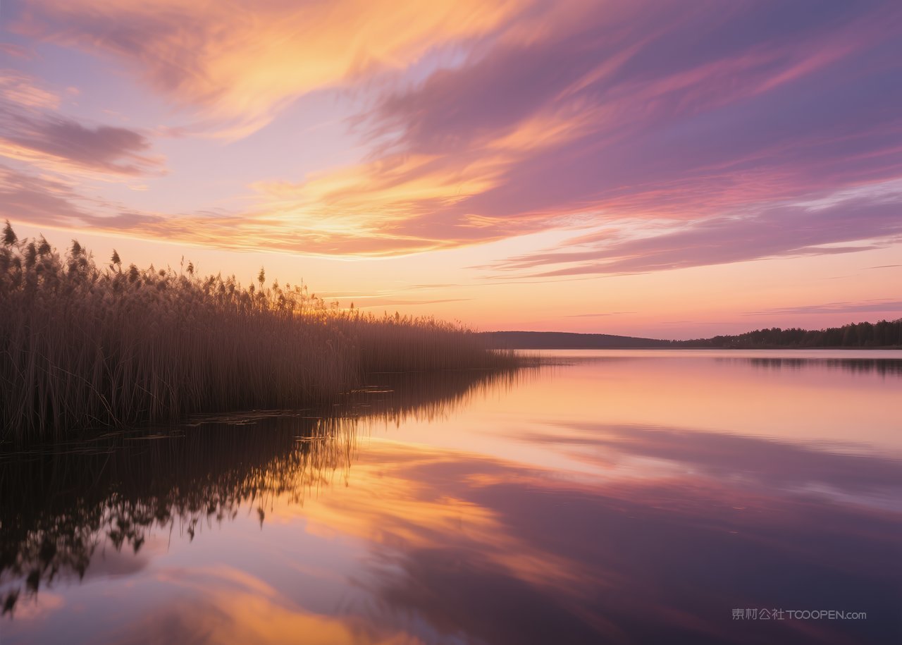 云彩自然日落唯美景观落日云层天空风景