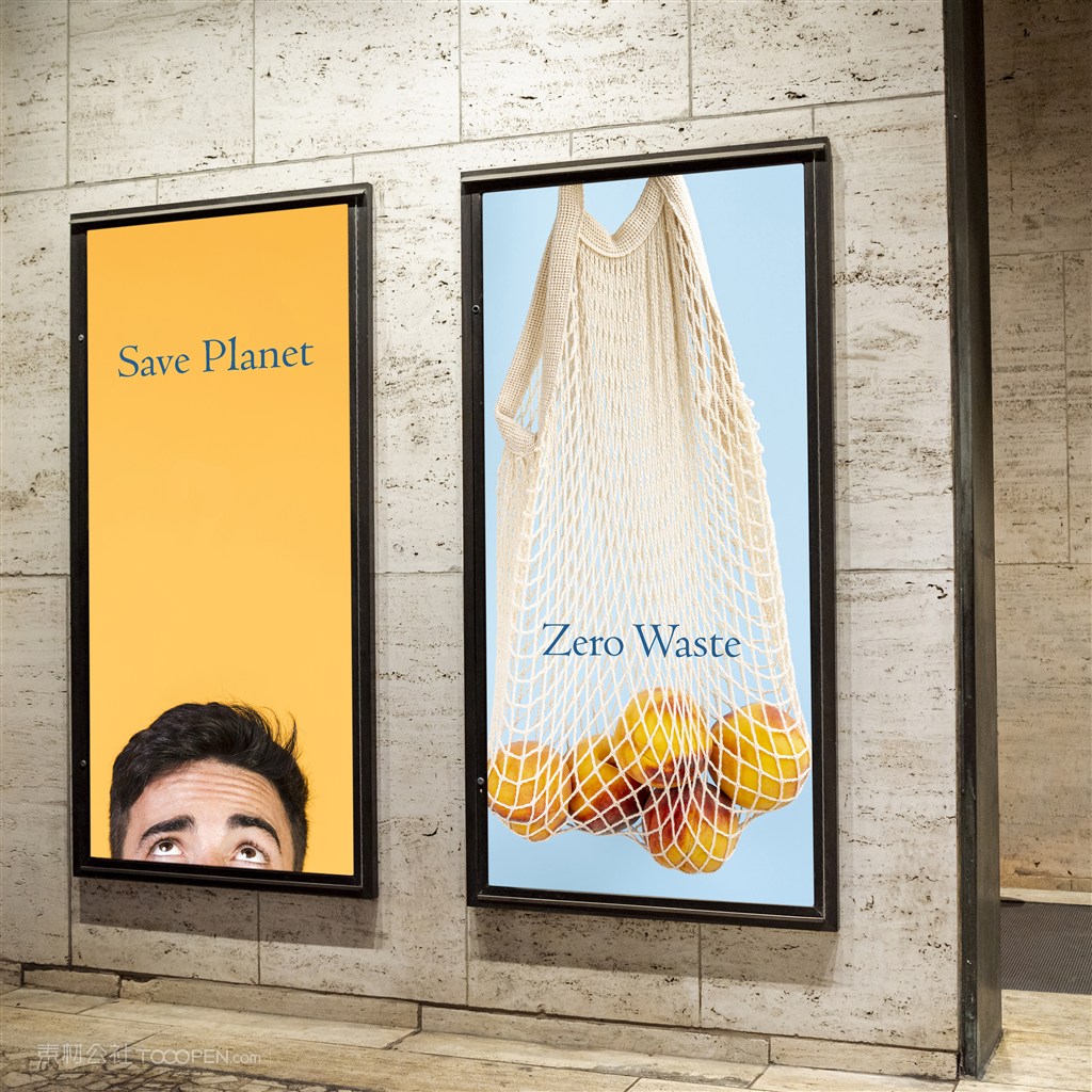 商场楼梯口广告贴图样机