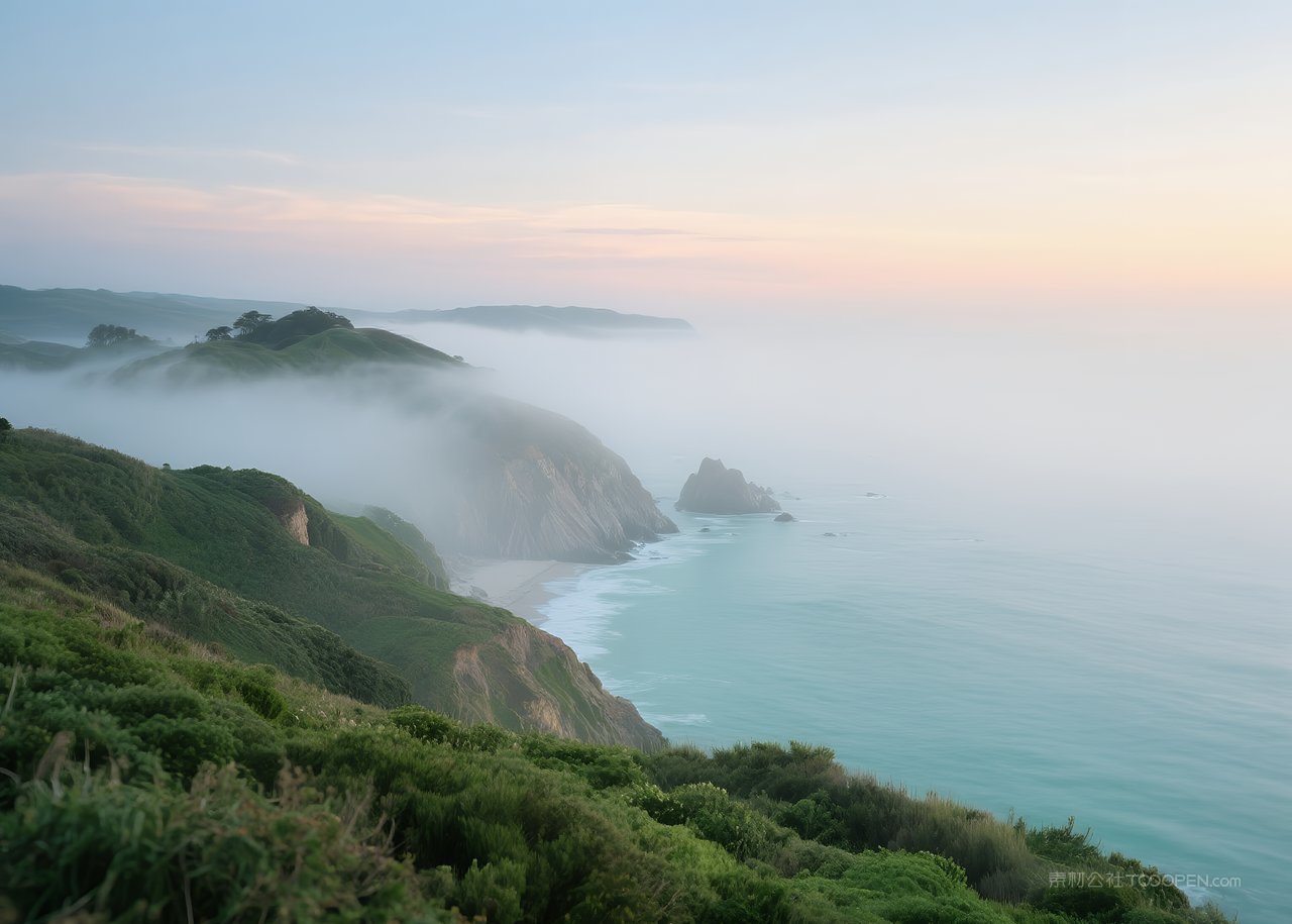 天空海滩风景大海海景海边唯美风光自然