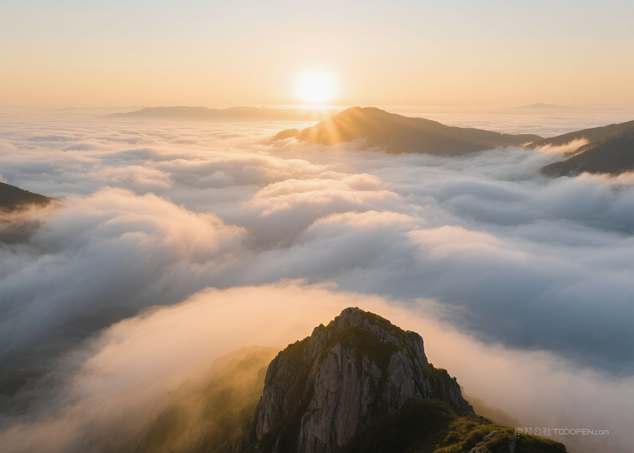 云彩天空唯美风景云层日落自然