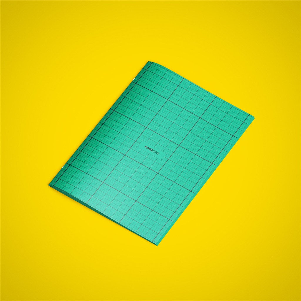 绿色格纹小册子画册样机