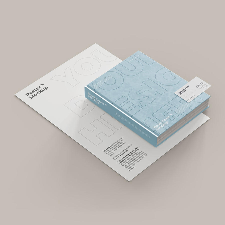 书籍海报名片样机