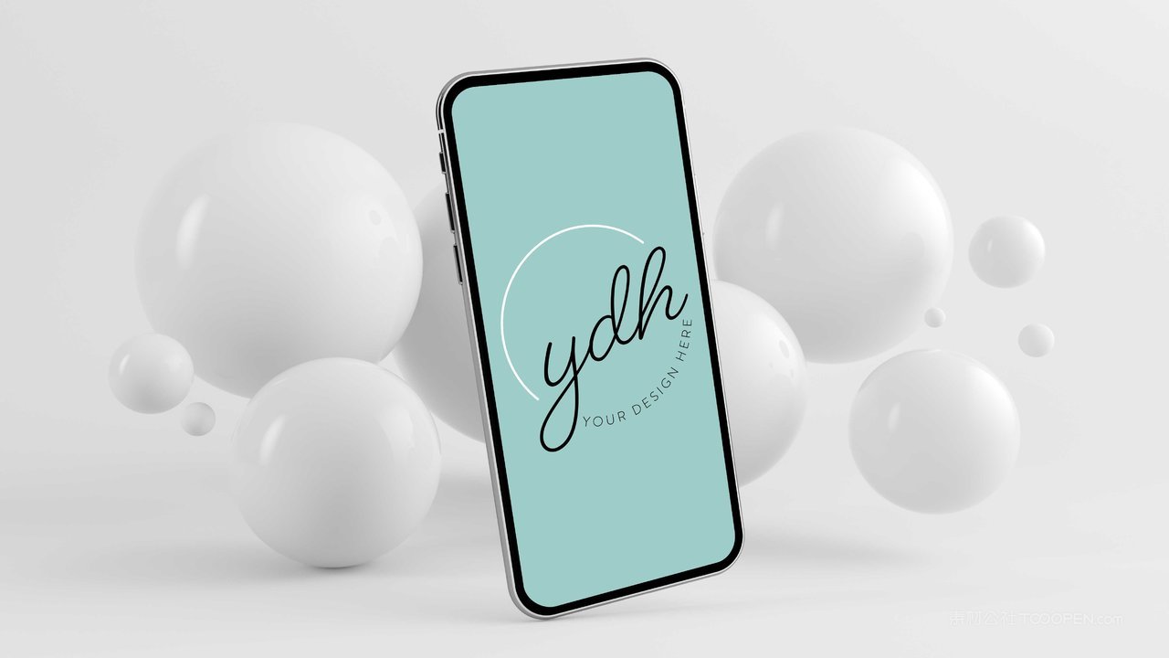 浮动球体场景苹果手机样机