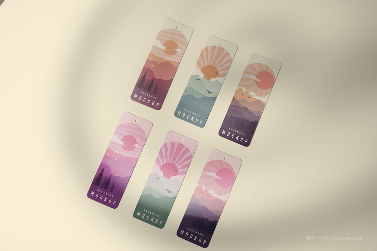 【2162期】圆角书签模型样机 (2)