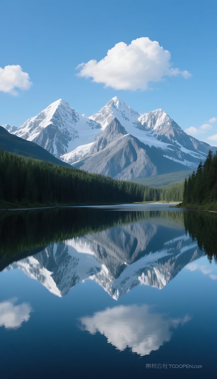 唯美群山河流山峰风光湖泊山水风景