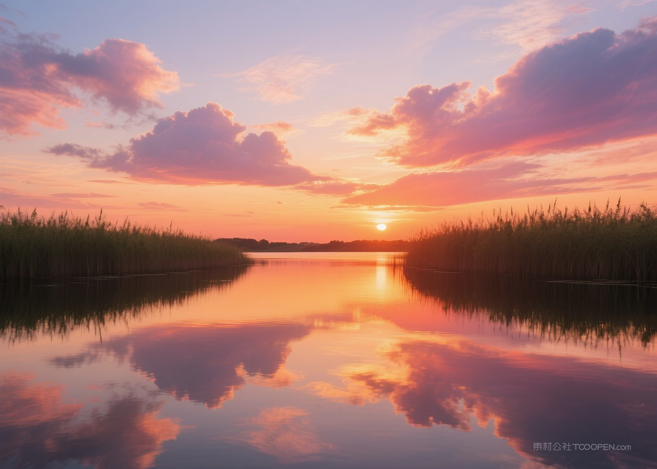 唯美云层自然云彩天空日落高清风景