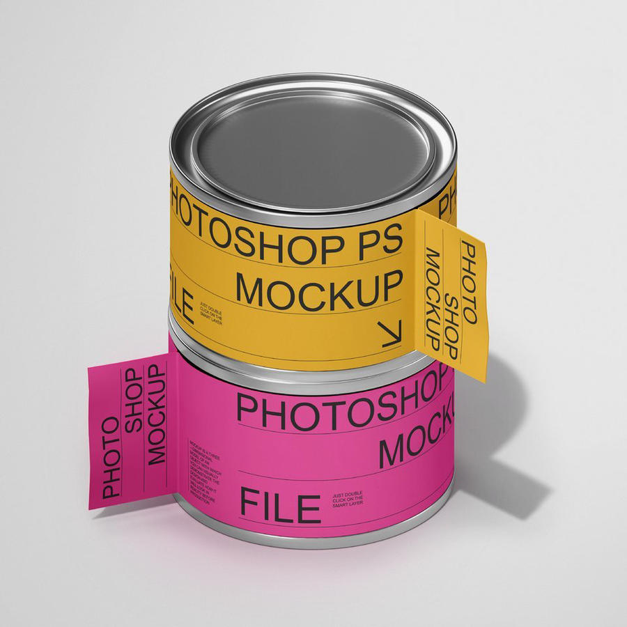 金属质感罐头罐装瓶vi文创包装样机 (2)