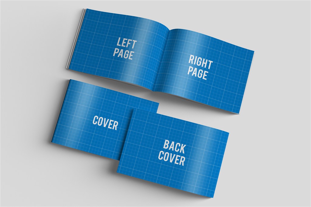 横版宣传册画册杂志封面封底内文样机