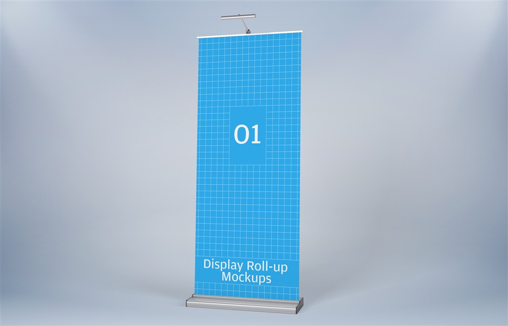 带灯易拉宝展架海报样机