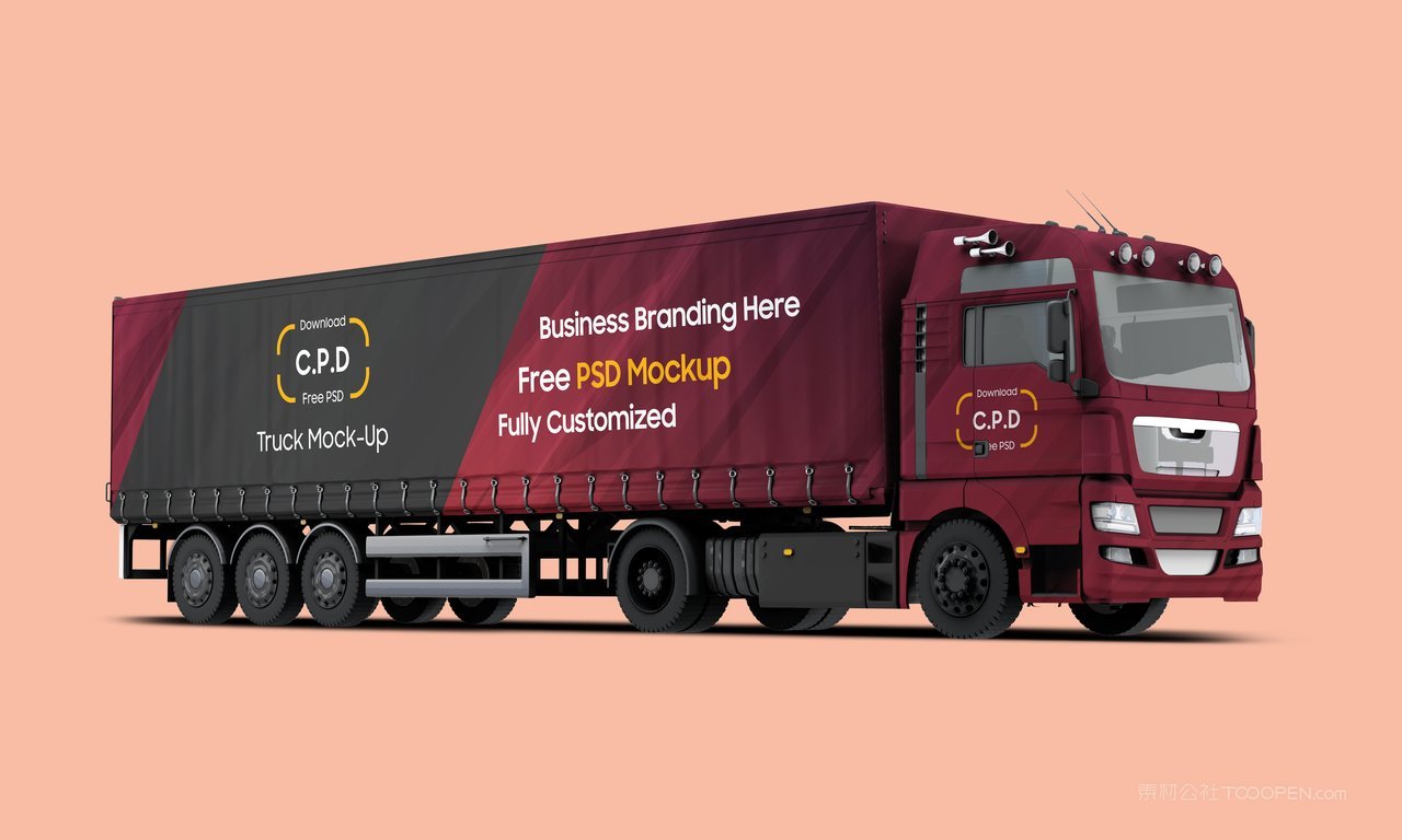 大货车大巴车车身广告企业vi样机 (5)