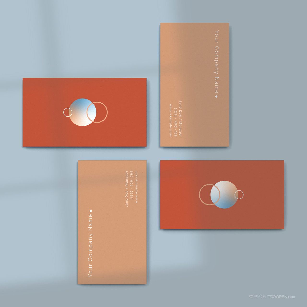 光影效果简约创意时尚名片正反面贴图样机