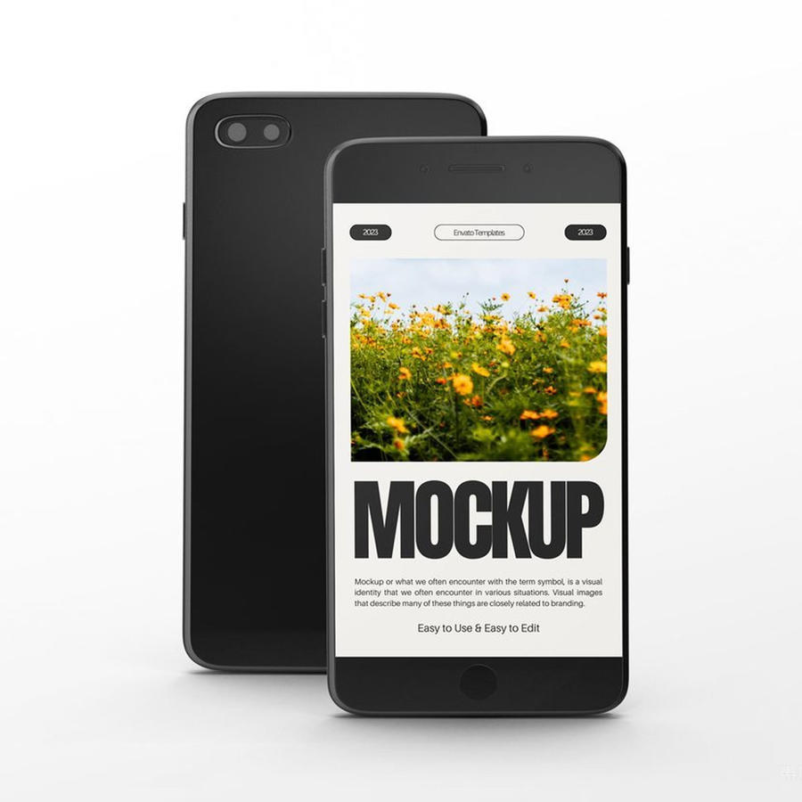 黑色旧手机样机