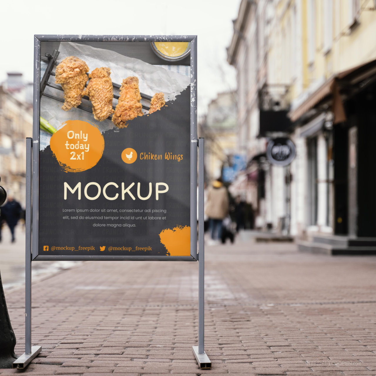 店门口的广告牌贴图样机