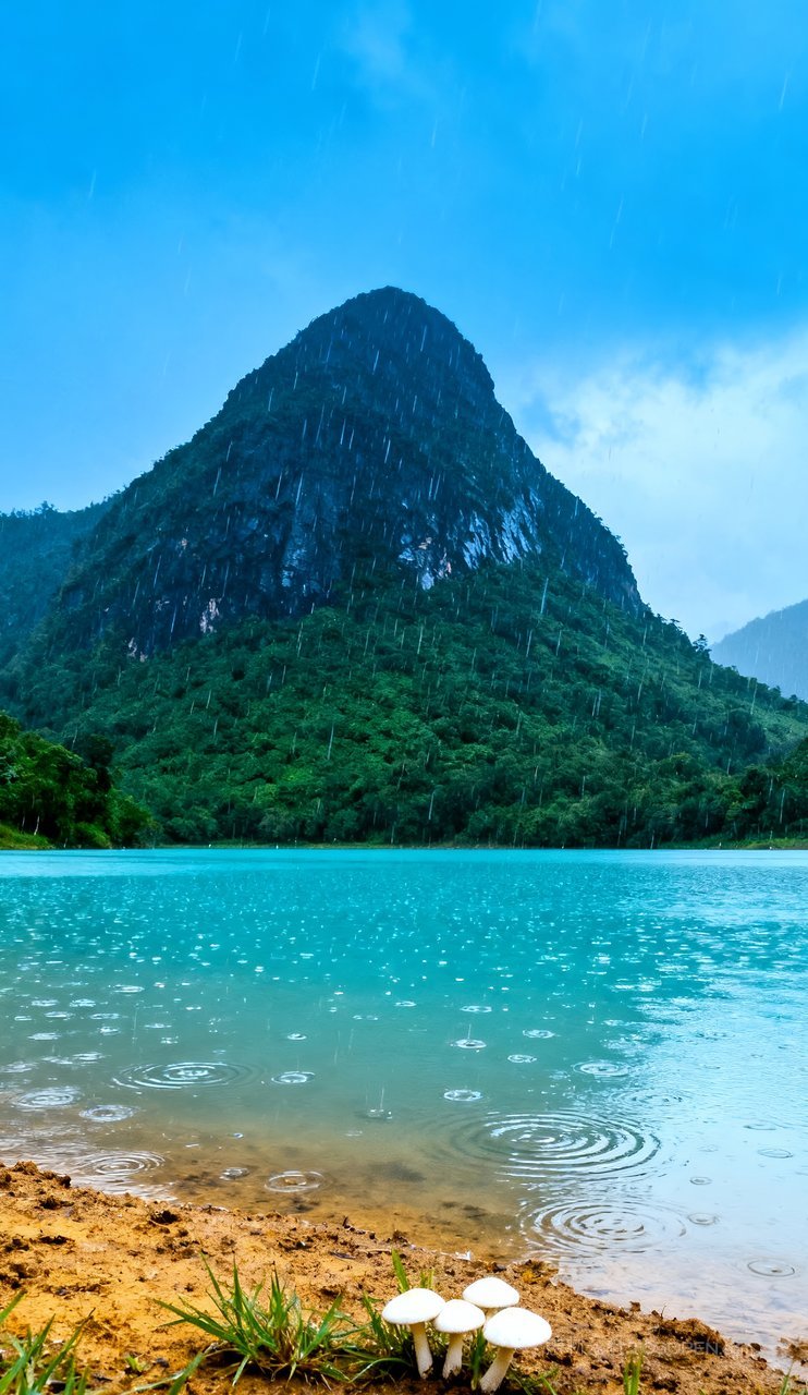 唯美青山湖泊蓝天山峰意境山水天空