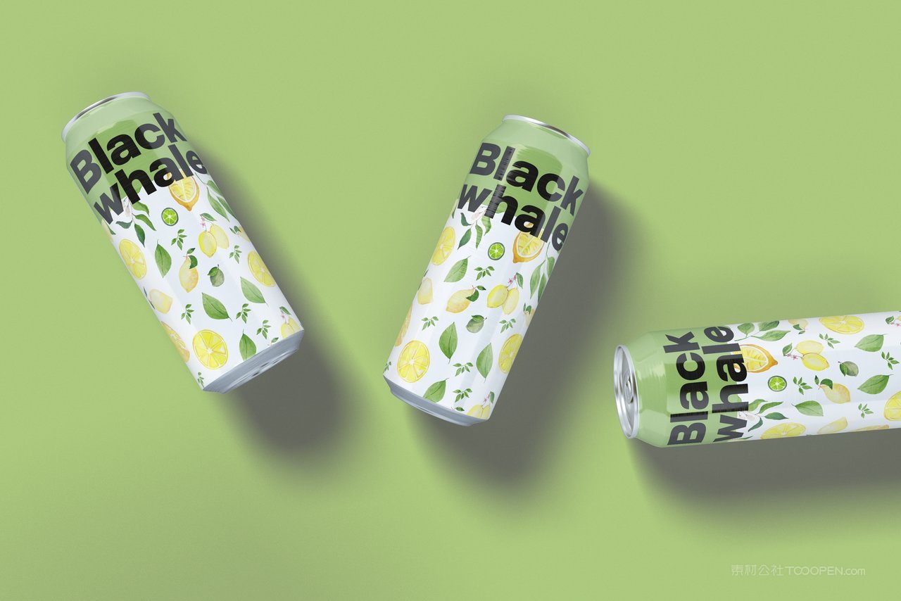柠檬口味易拉罐可乐瓶饮料包装样机 (1)