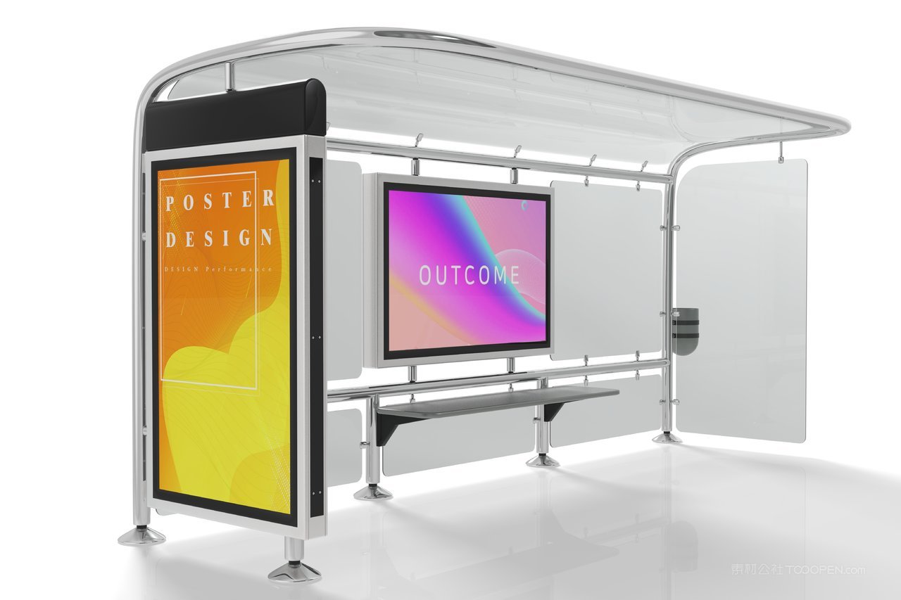 户外公交车站海报场景样机 (4)