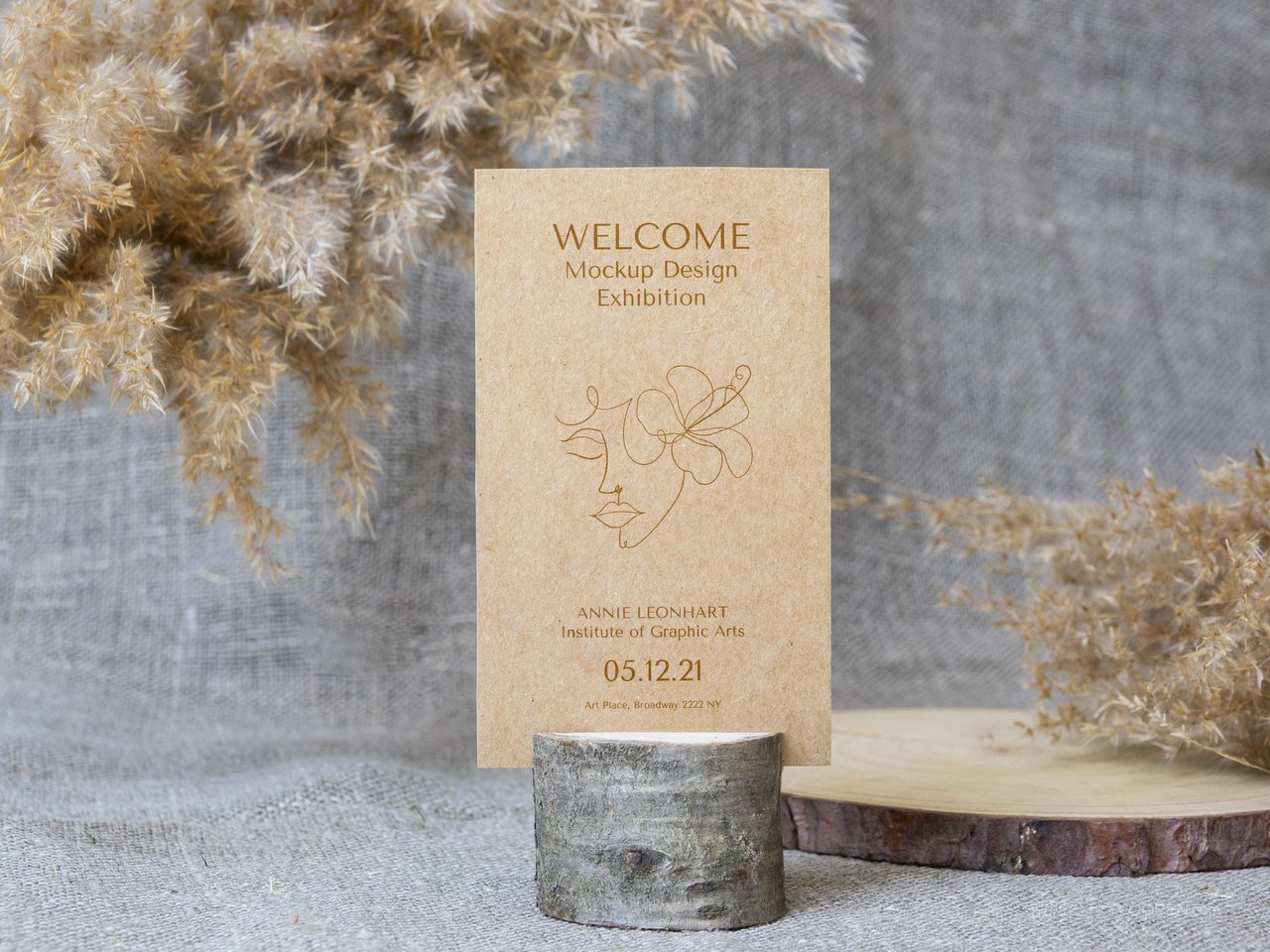 文艺纸质名片光影场景样机