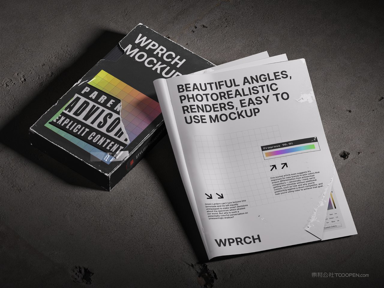 潮流复古废土工业风电脑手机数码科技文具包装贴图样机 (16)