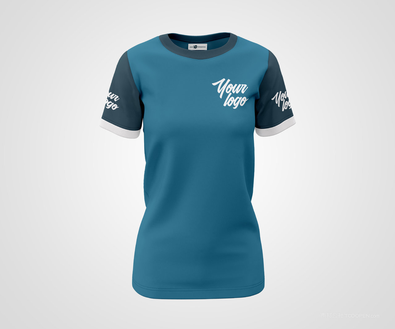 短袖圆领t恤样机