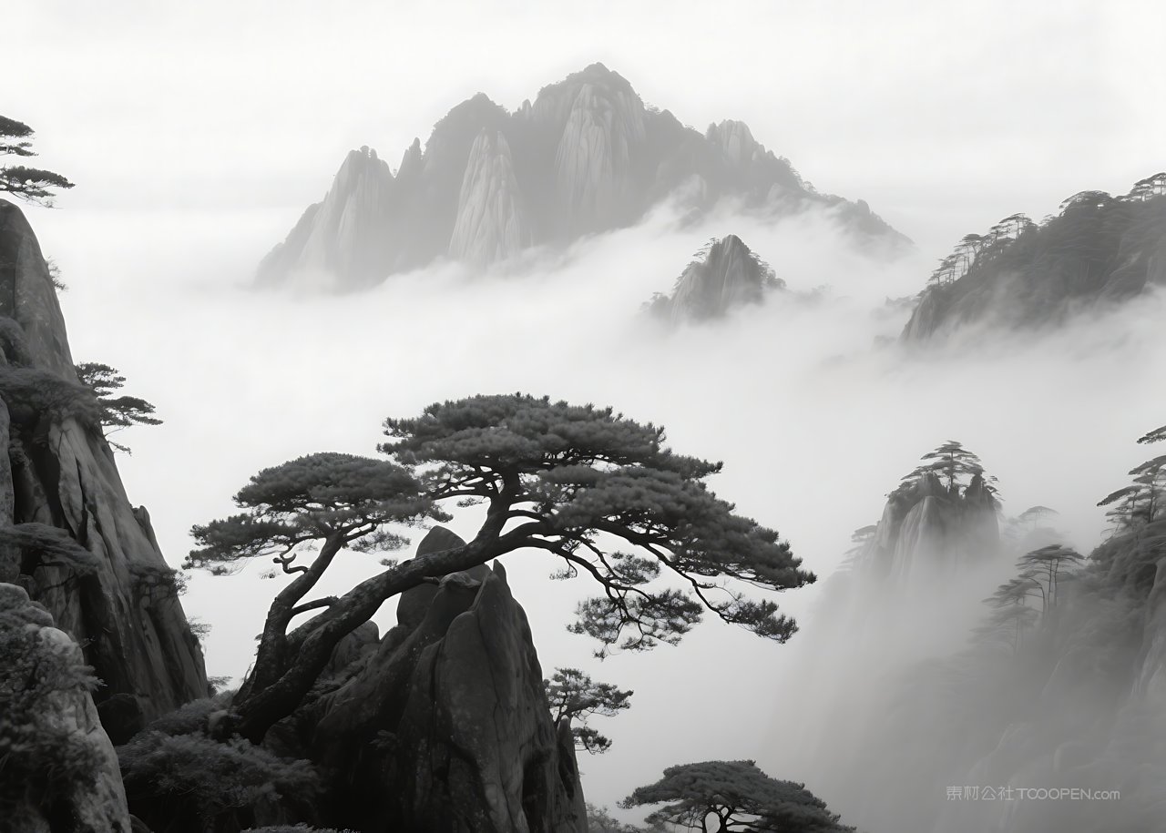 风景天空山水山峰景色自然唯美