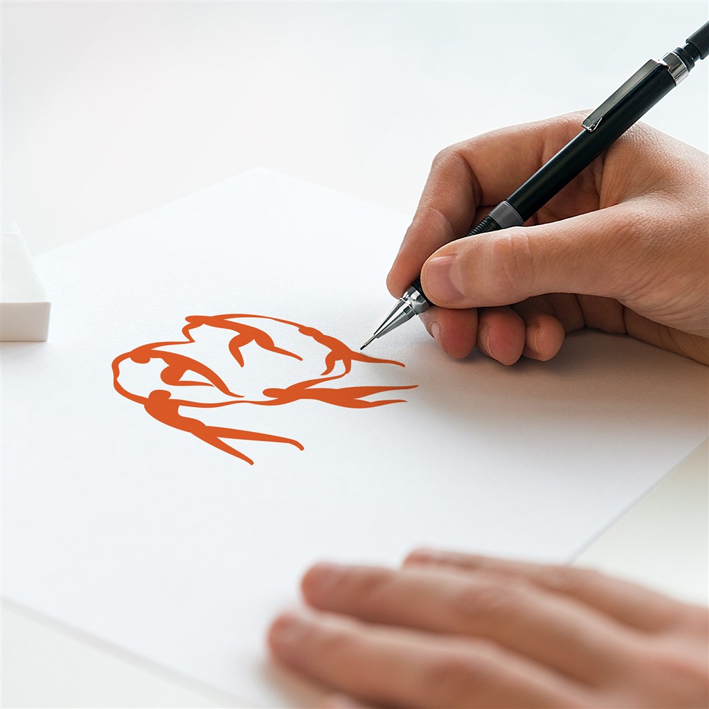 手绘标志logo样机