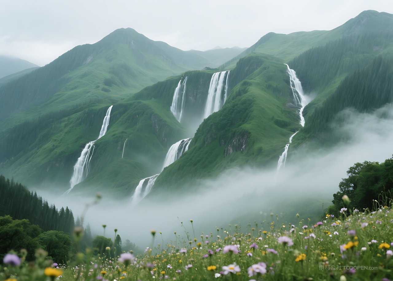 自然山水唯美景观高清山峰风景天空
