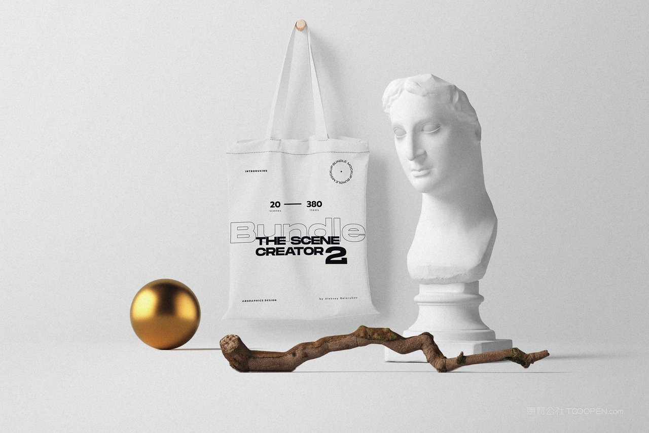 简洁干净大号帆布手提袋场景样机