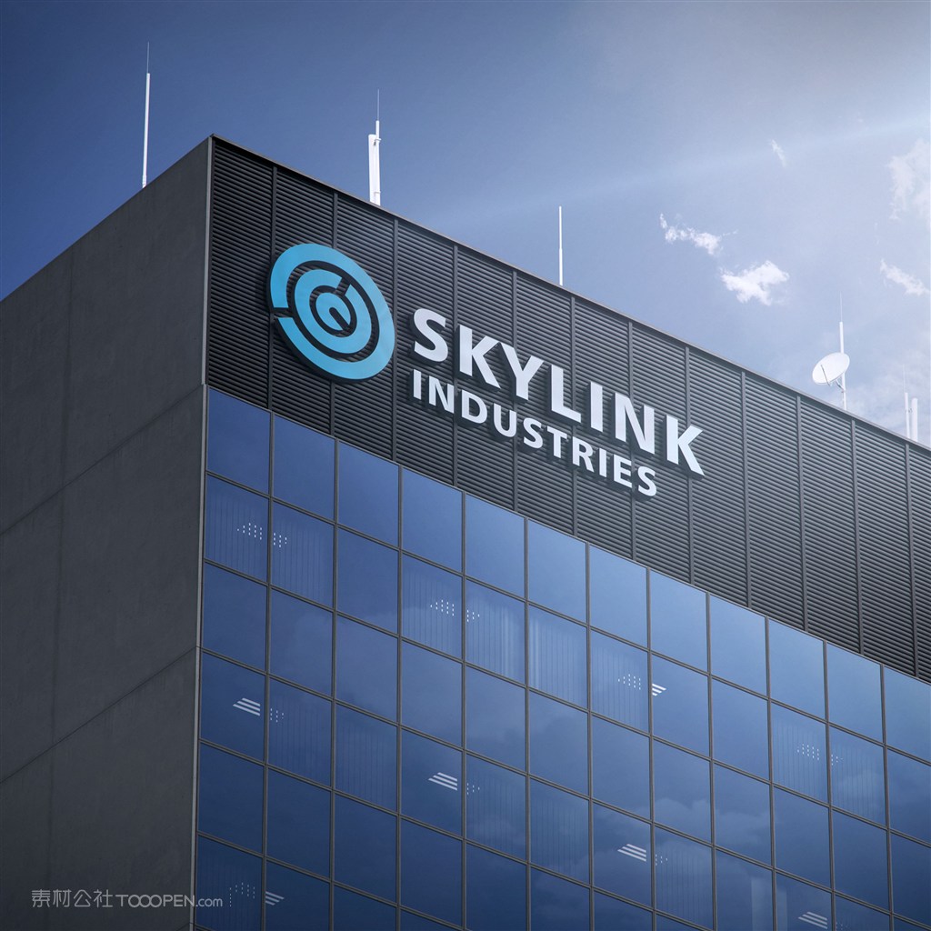 企业公司门头立体标志样机模板