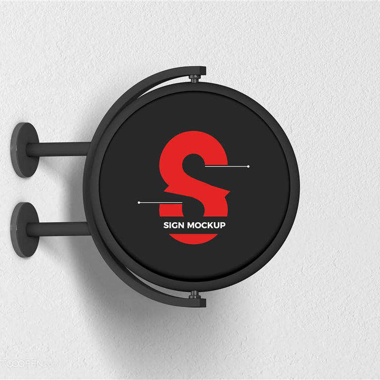 圆形招牌标志样机