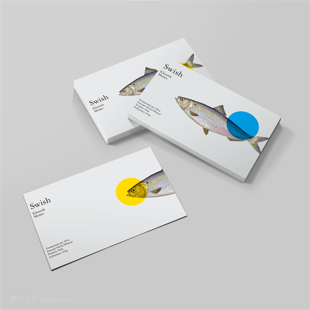 鱼类海鲜餐饮名片样机