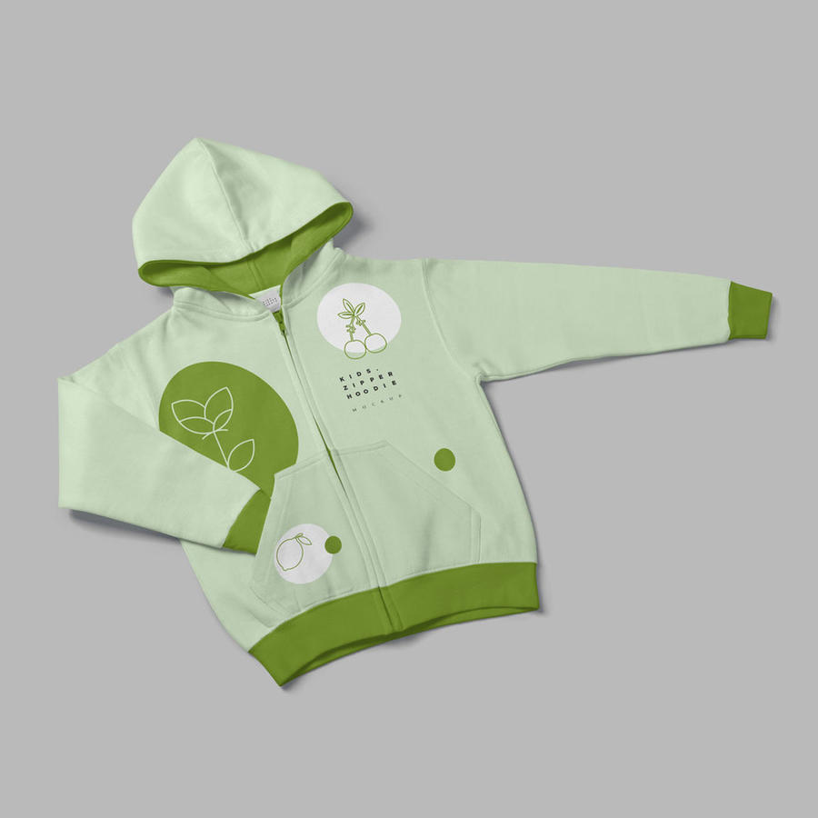 儿童拉链连帽衫样机