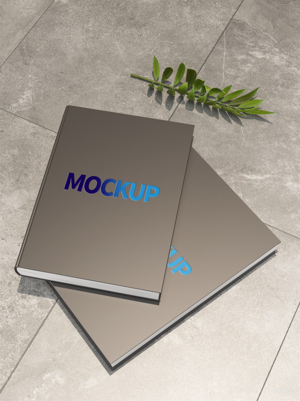 图书渐变logo文字样机